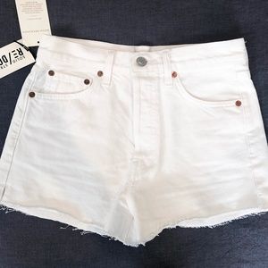 RE/DoneHigh Waisted Denim Jean Short White Sz 27
